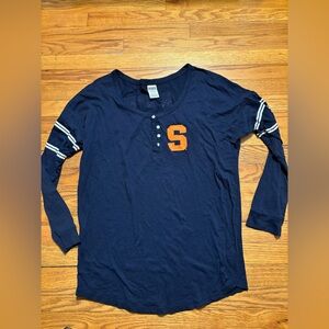 PINK Victoria's Secret Navy and Orange Long Sleeve Top